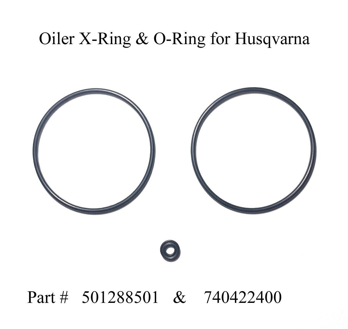 For Husqvarna 181, 281, 288 - Oiler X-Ring & O-Ring Set 501288501/ 740422400 Husqvarna 501288501/ 740422400 Oiler X-Ring and O-Ring Set – compatible with part numbers 501288501 and 740422400; replacement seals for chain lubrication and maintenance