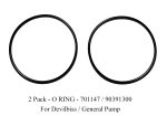 2 Pack - 701147 / 90391300 O-Rings for Devilbiss / General Pump / Buna N Mat.